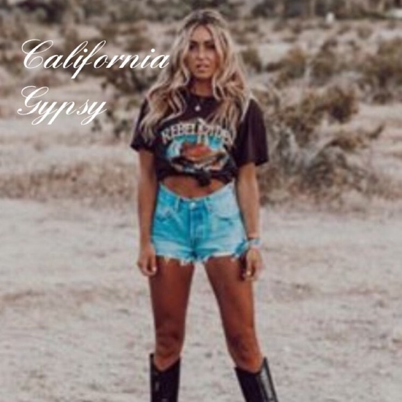 REBEL RIDER SKULL Gypsy boho Vintage T-shirt - Picture 7 of 8